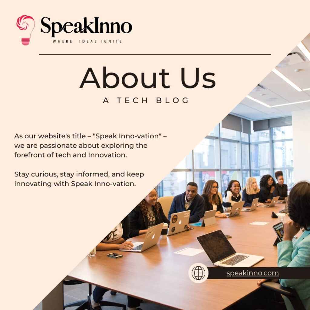 This is the About Us Page Image of our Tech Blog SpeakInno